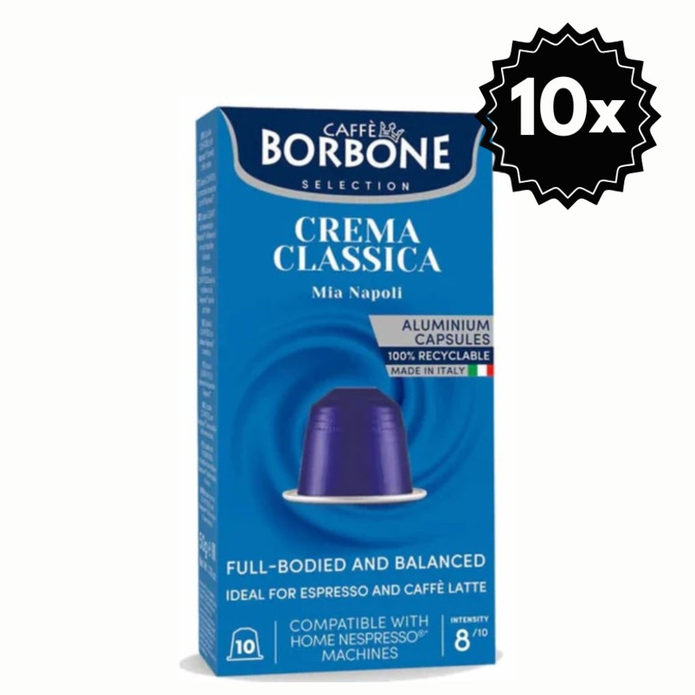 100 Cápsulas para Nespresso Borbone Crema Classica