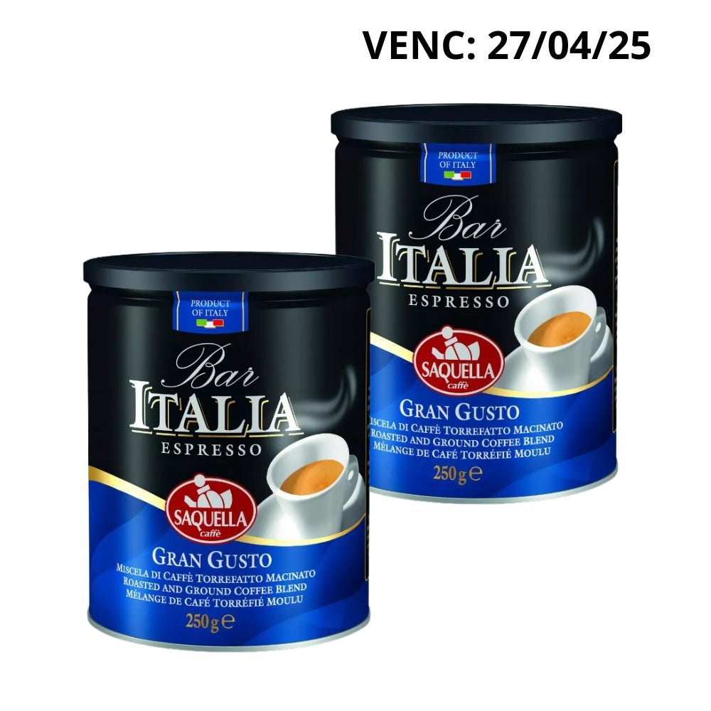 2X - Café Saquella Molido Gran Gusto Lata 250grs