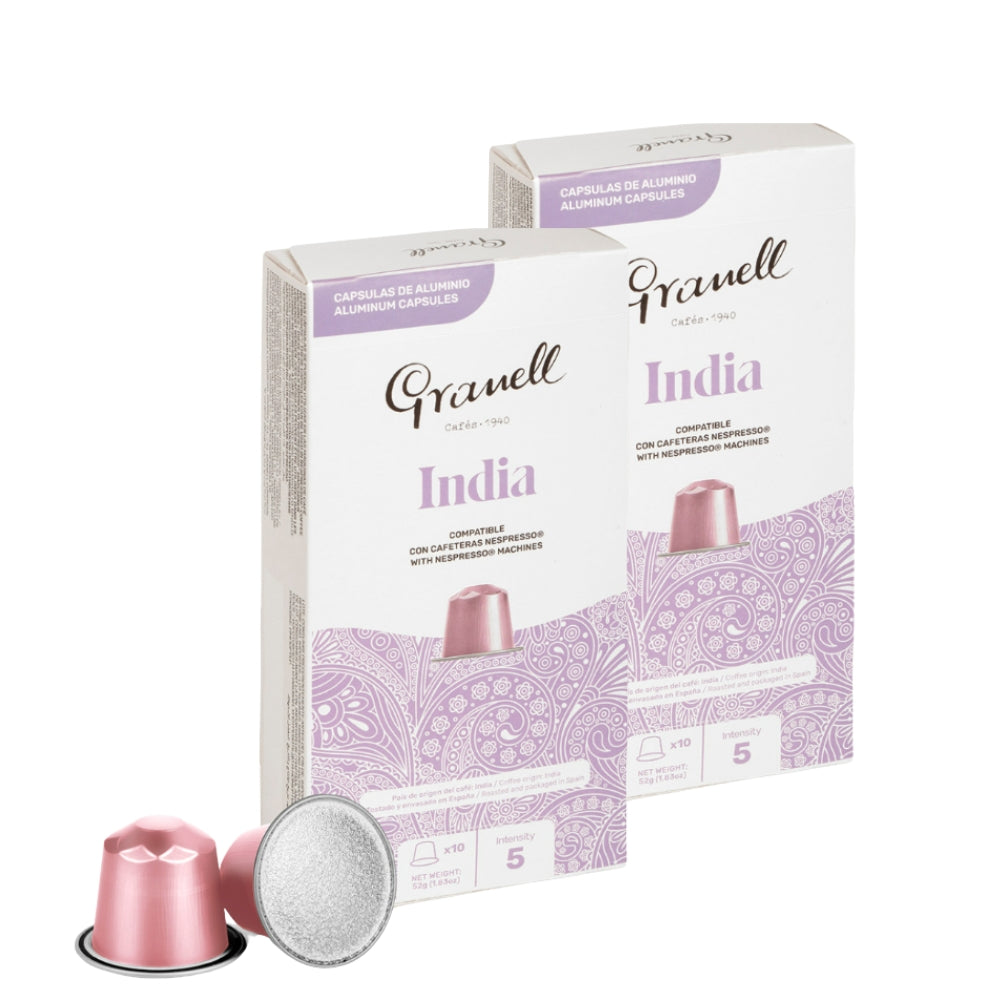 2X - Café Granell India Cápsulas para Nespresso