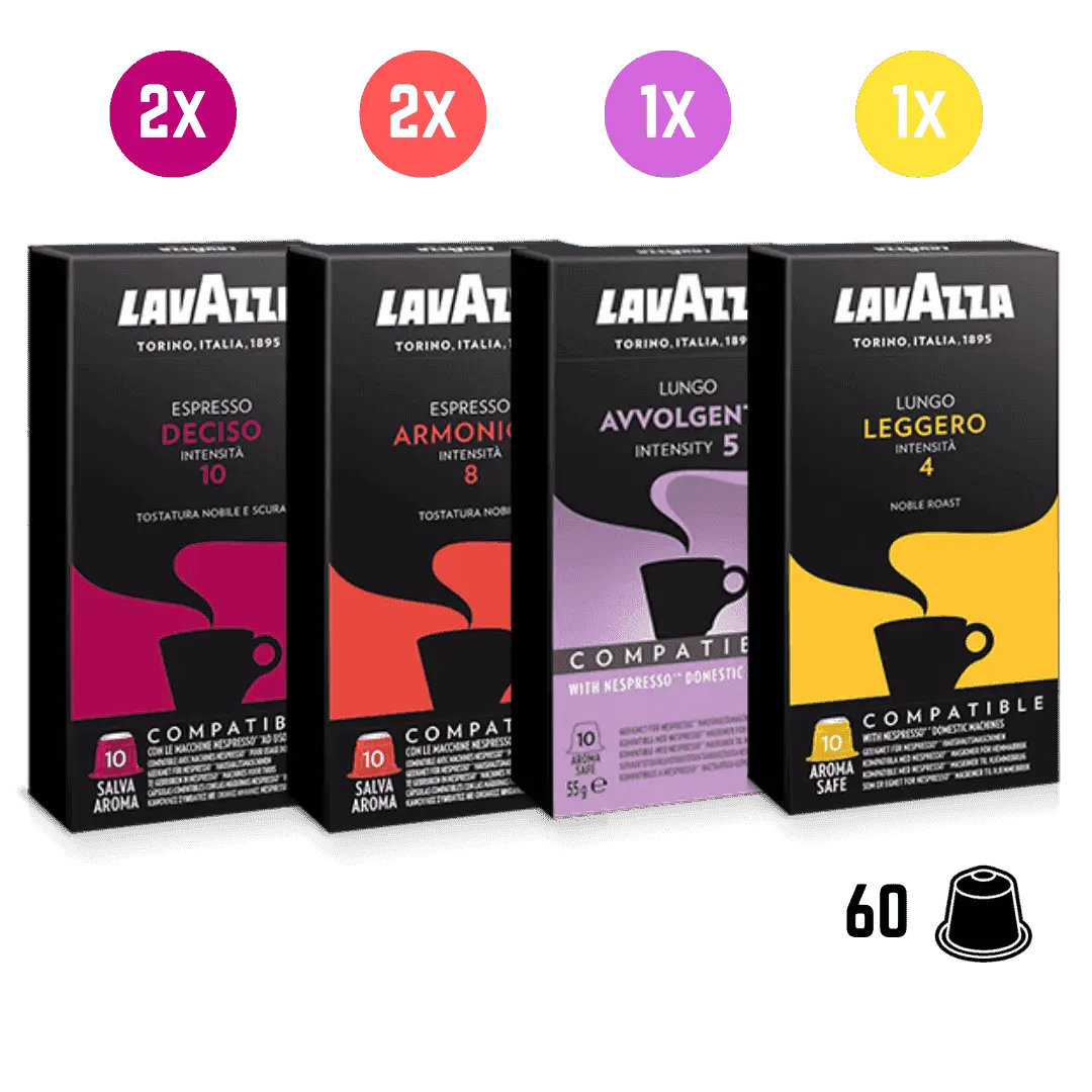 Pack Inicio Lavazza 60 Cápsulas Nespresso