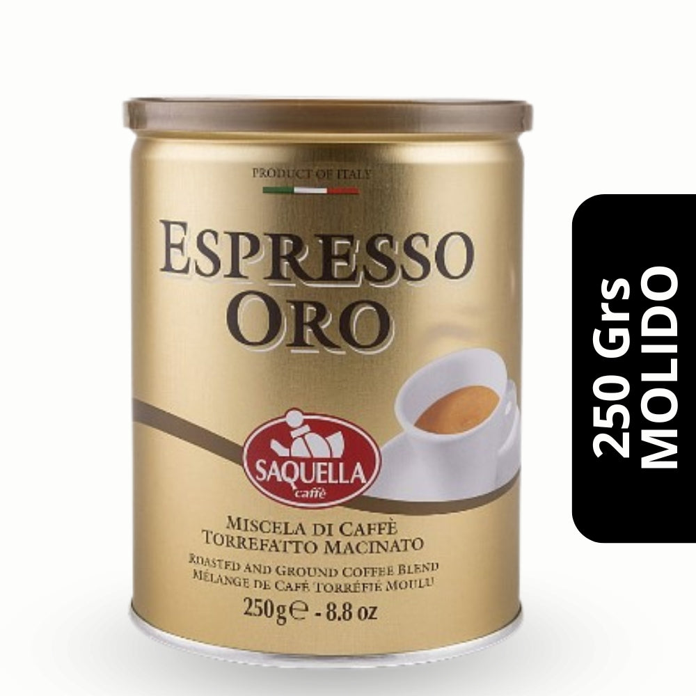 Café Saquella Molido Espresso Oro 250grs