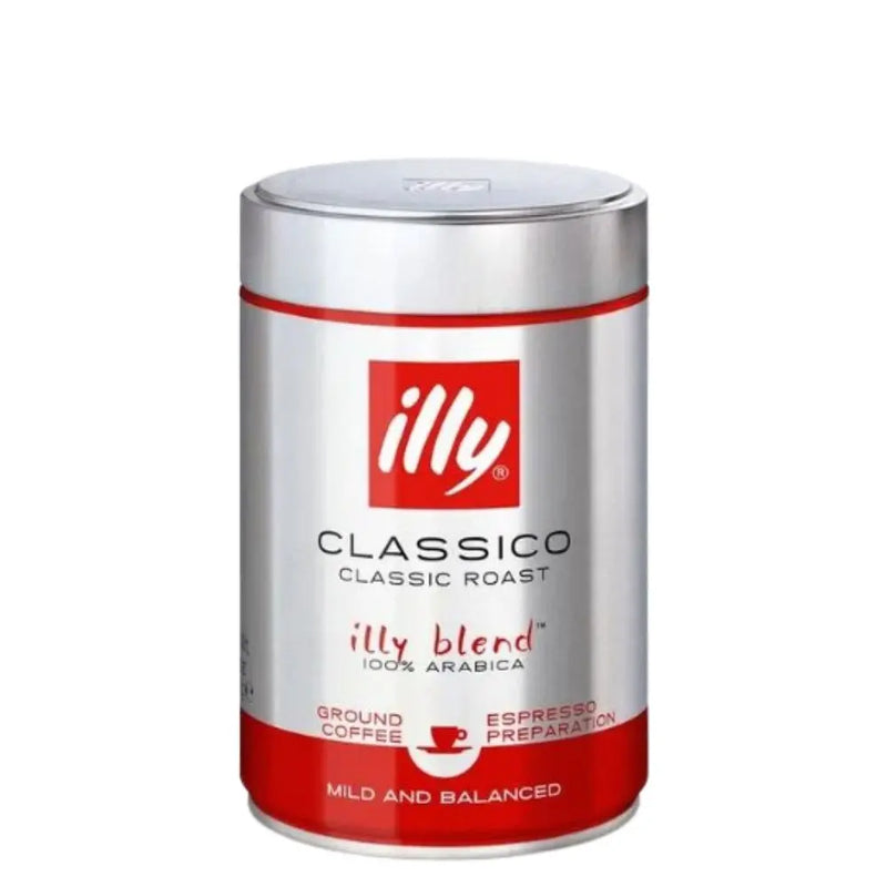 Café Illy Molido Classico 250g — blend 100% arábica de tueste medio en lata hermética