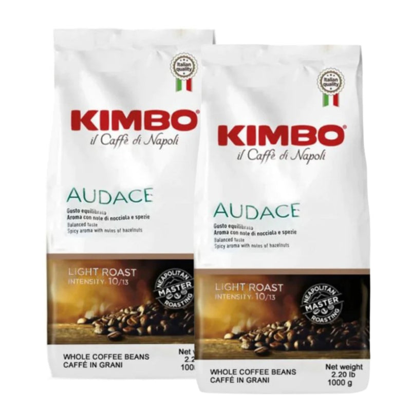2x Café Kimbo Audace en Grano 1kg — blend napolitano de carácter intenso, cuerpo alto