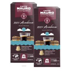 2x Cápsulas Caffè Mauro 100% Arábica para Nespresso — intensidad 5, cápsulas de aluminio sellado