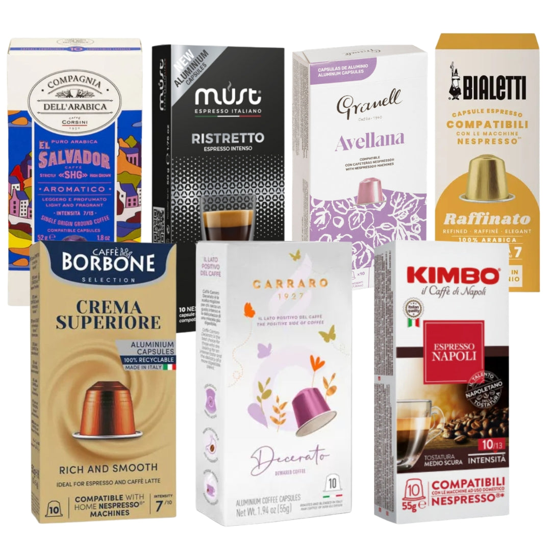 Pack Mix Intensidades y Sabores 7 Cajas Cápsulas Nespresso®