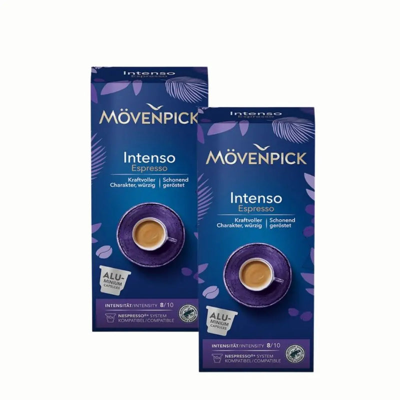 2x Mövenpick Intenso cápsulas Nespresso® — pack 2x cápsulas suizas de intensidad alta