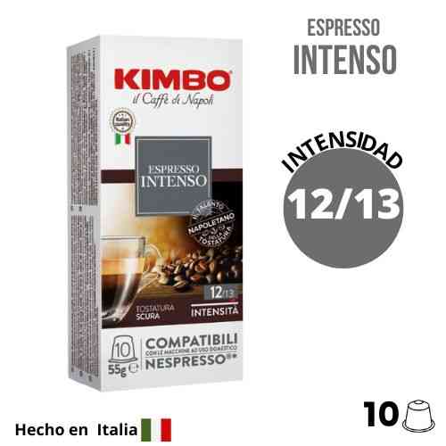 Cápsulas Kimbo Intenso para Nespresso — cápsulas Nespresso perfil intenso, acidez baja