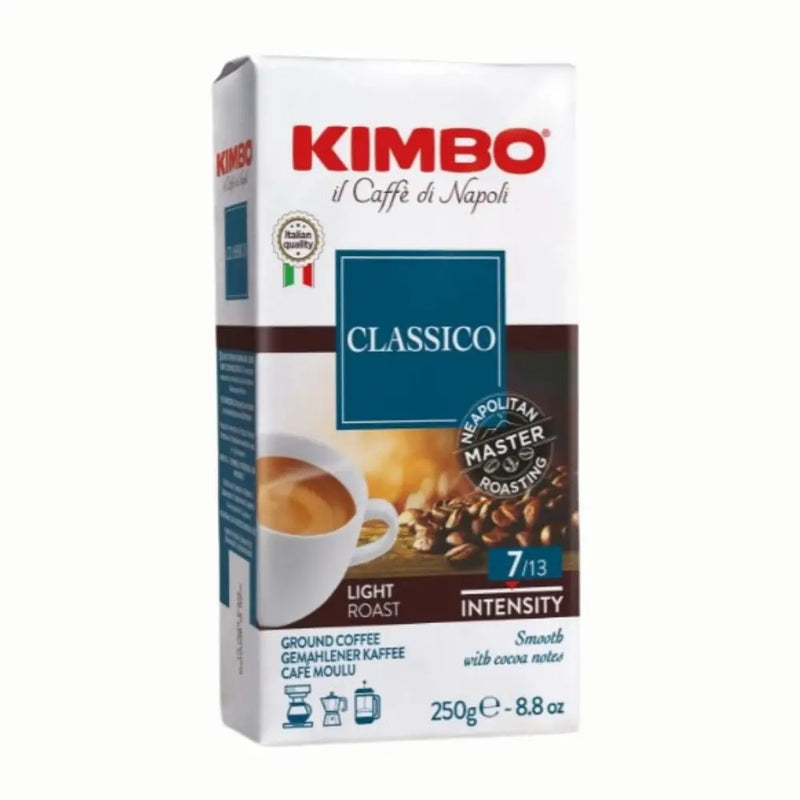 Café Kimbo Classico Molido 250g — blend napolitano equilibrado y aromático