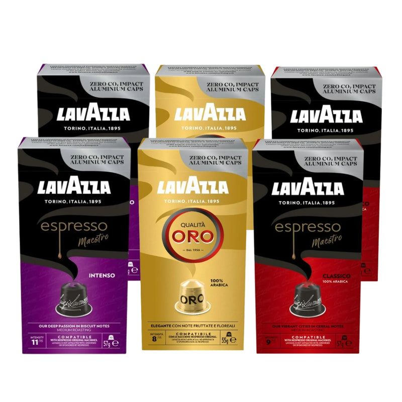 Pack 60 Cápsulas Mix Lavazza para Nespresso — mezclas icónicas de la marca italiana