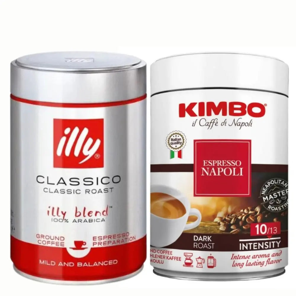 Especial Café Molido Illy Classico + Kimbo Napoli