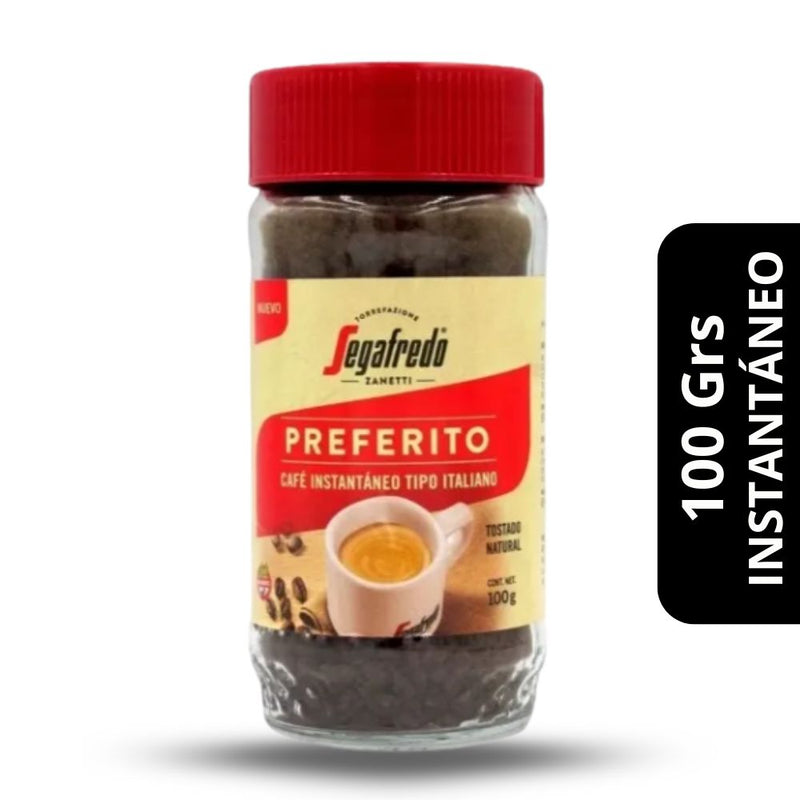 Café Segafredo Preferito Instantáneo 100g — espresso en segundos, aroma intenso y equilibrado