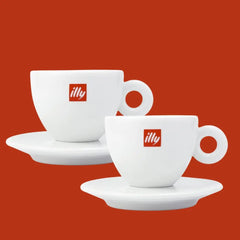 2X - Taza de Porcelana Illy + Platillo 50ml