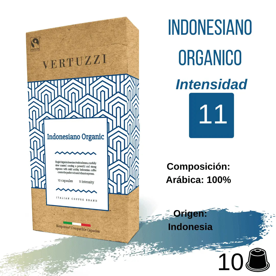 Vertuzzi Indiano Organico cápsulas Nespresso