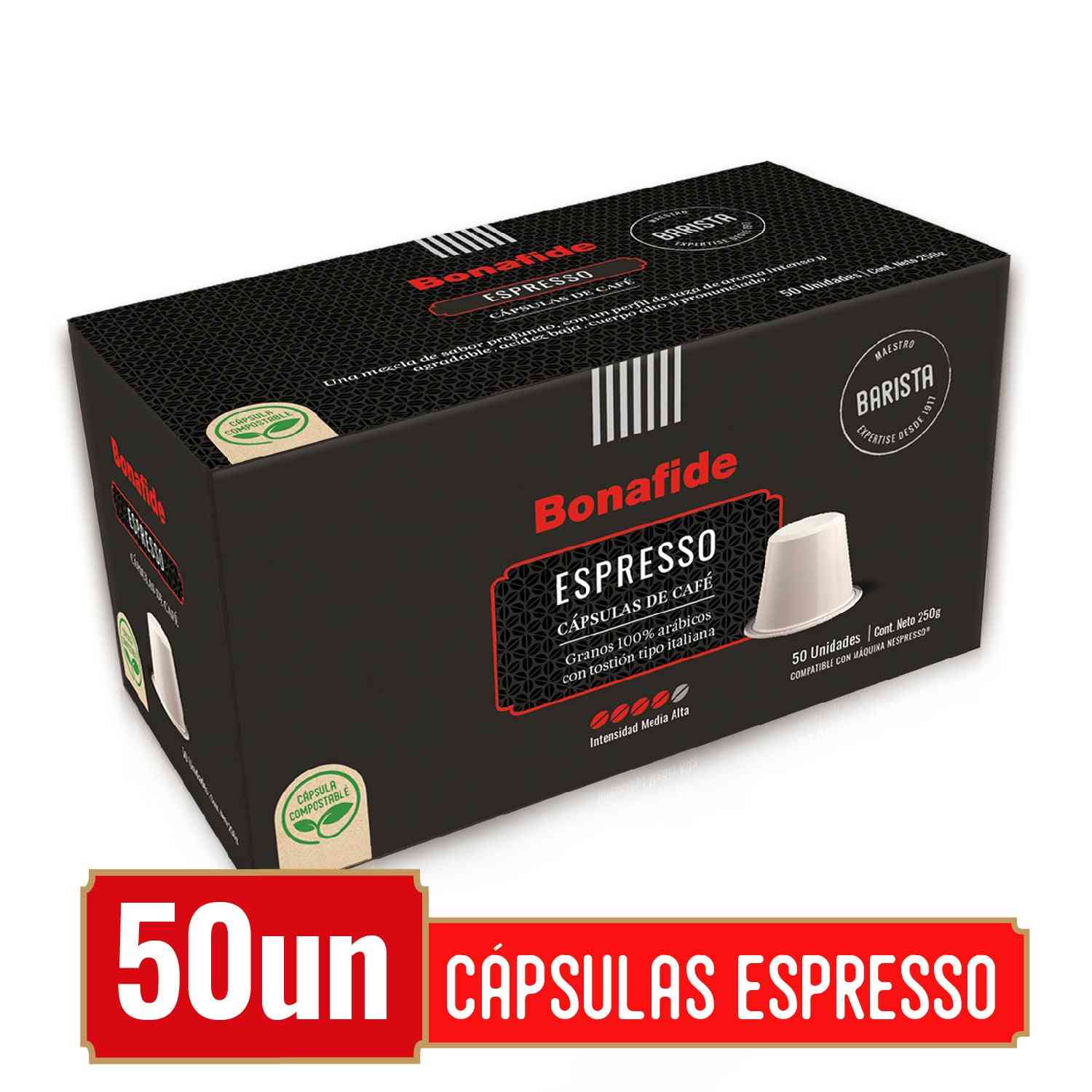 café Bonafide Espresso 50 cápsulas Nespresso®