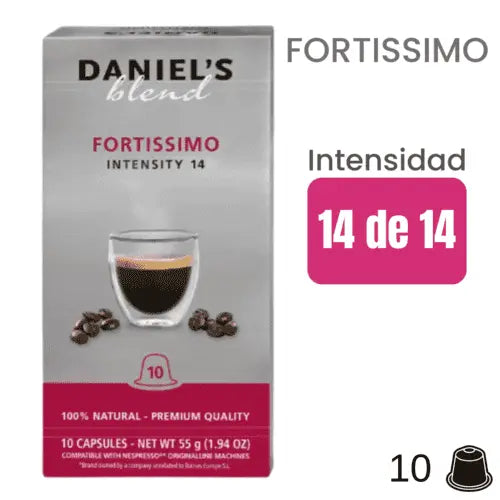 Daniels Fortissimo cápsulas Nespresso | loscoffeelovers.cl