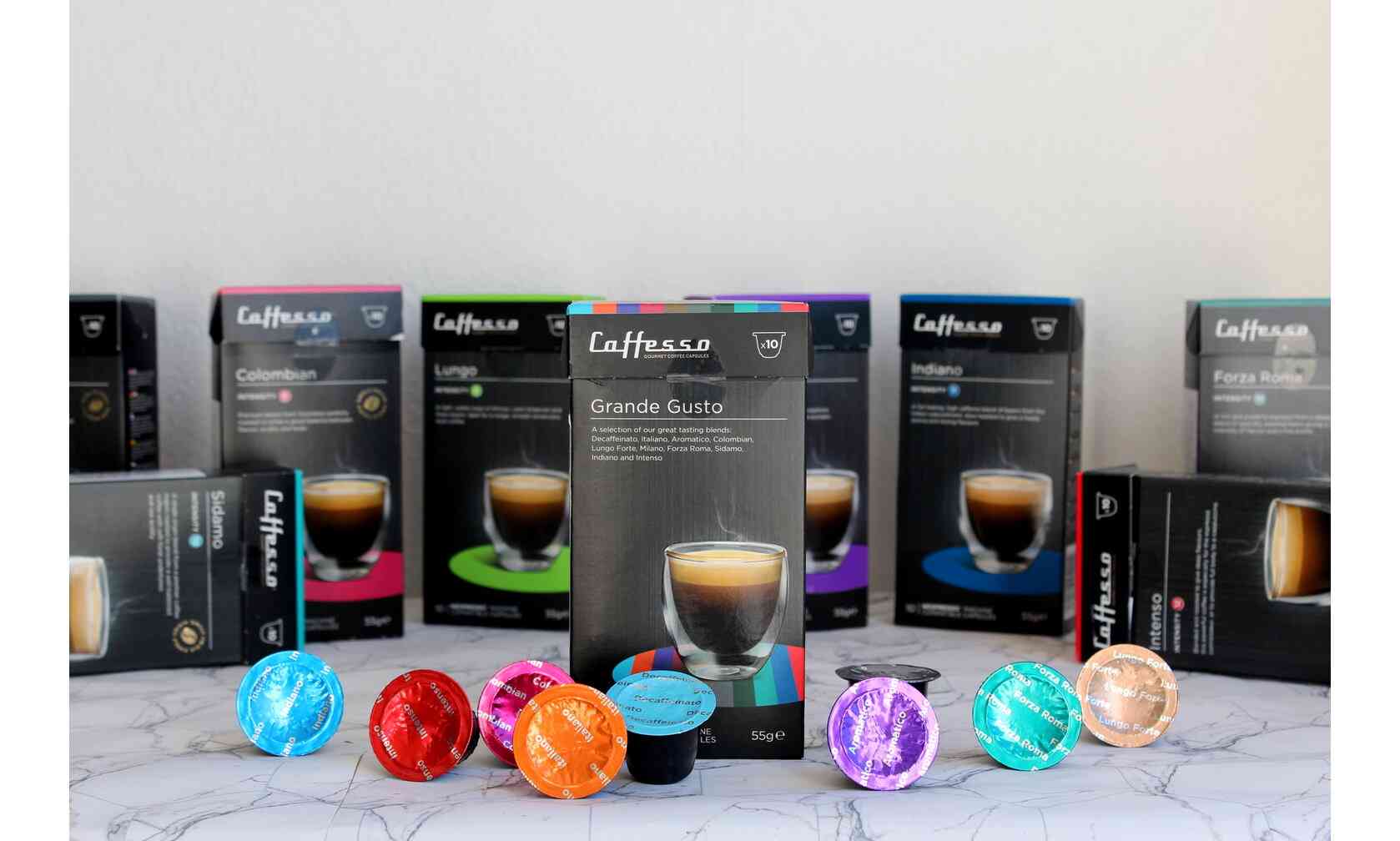 Grande Gusto Caja  Mix Degustación Caffesso compatible Nespresso® - CoffeeLovers Capsulas Nespresso