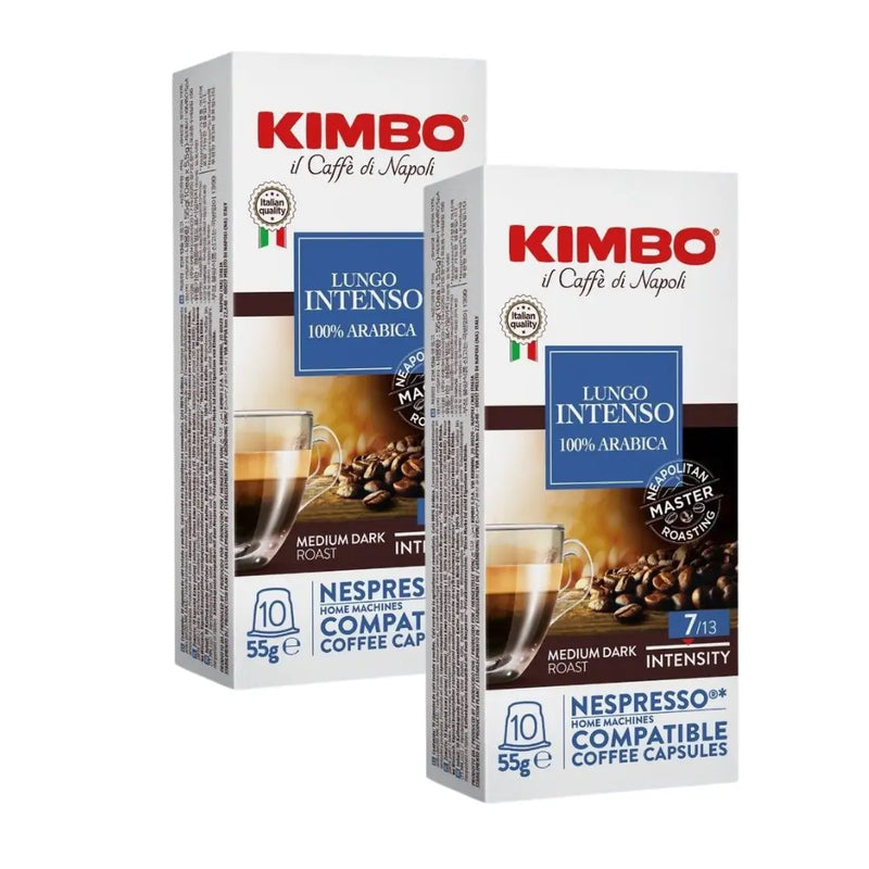 2x Cápsulas Kimbo Lungo Nespresso — cápsulas Nespresso Lungo, aroma suave y cuerpo profundo