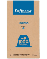 Café Tolima Intensidad Media 100% Compostable Caffesso compatible Nespresso® - CoffeeLovers Capsulas Nespresso