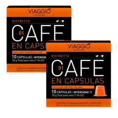 2x Viaggio Ristretto Cápsulas Nespresso 1 Coffeelovers