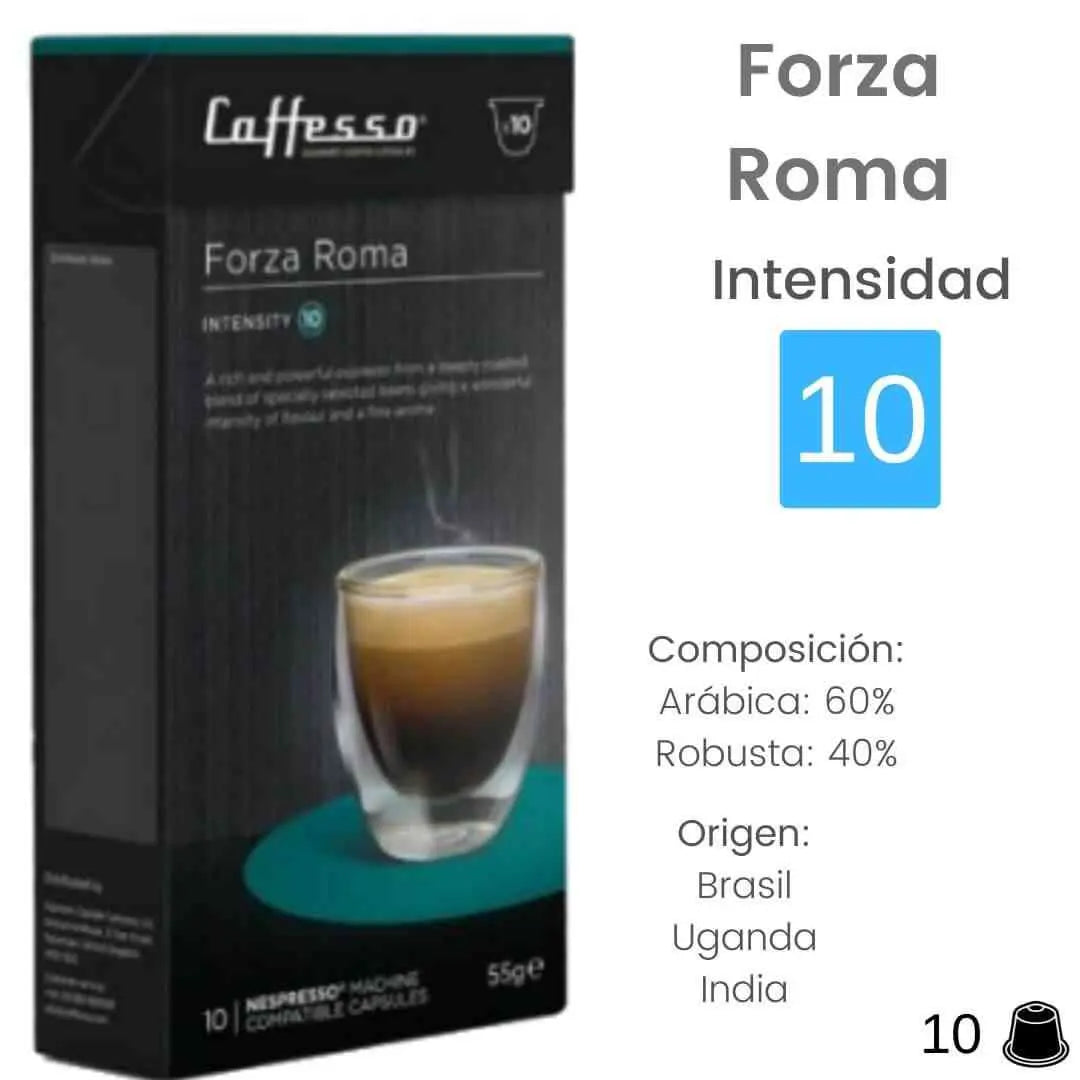 Caffesso Cápsulas Nespresso Forza Roma