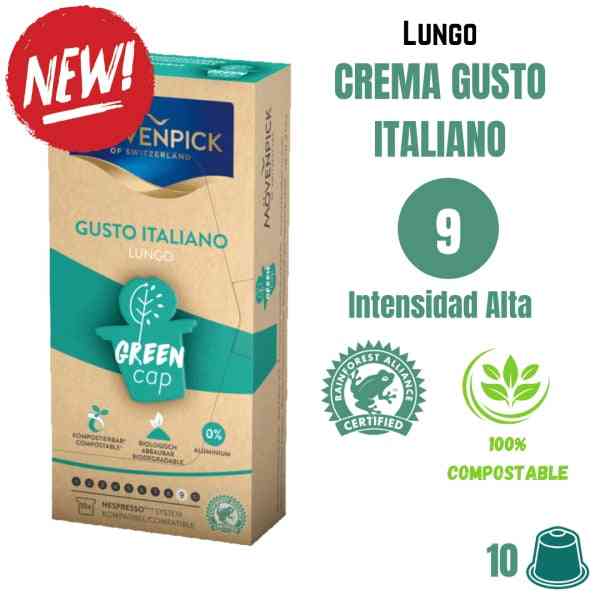 Movenpick Crema Gusto Italiano cápsulas compostables Nespresso