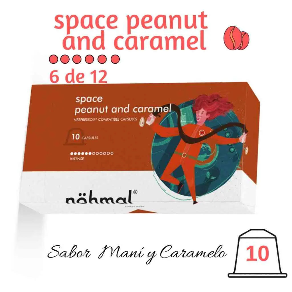 Nohmal Space Maní y Caramelo cápsulas Nespresso® | Coffeelovers cápsulas compatibles Nespresso